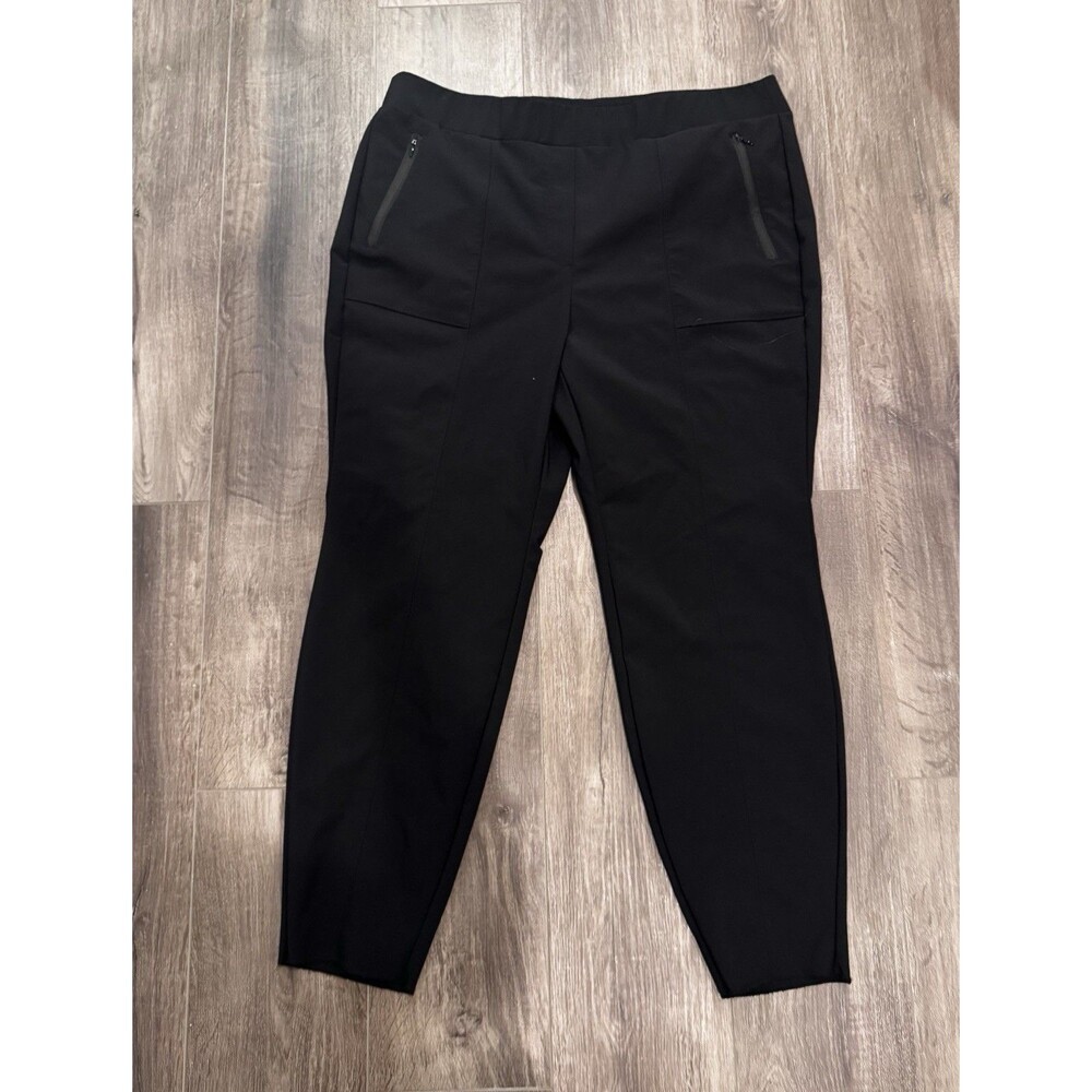 Lane Bryant On The Go Slim Ankle Pants Womens 18 Black Zip Pockets Stretch